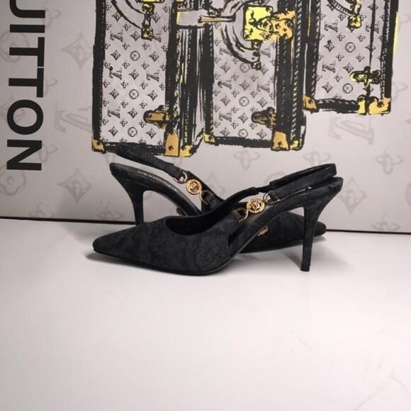 New Authentic Versace Barocco Pumps in black and grey jacquard - Picture 5 of 9